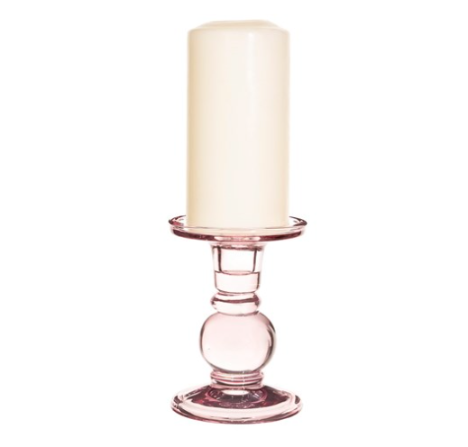 Estelle Glass Candle Holder-Pink