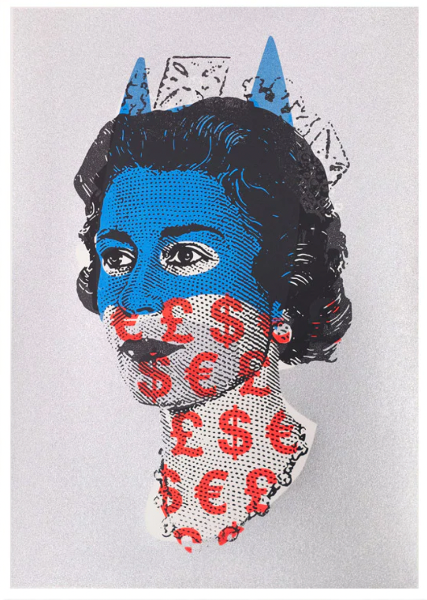 Rich Enough to be Batman - Elizabeth Silver Blue and Red Currency by Heath Kane