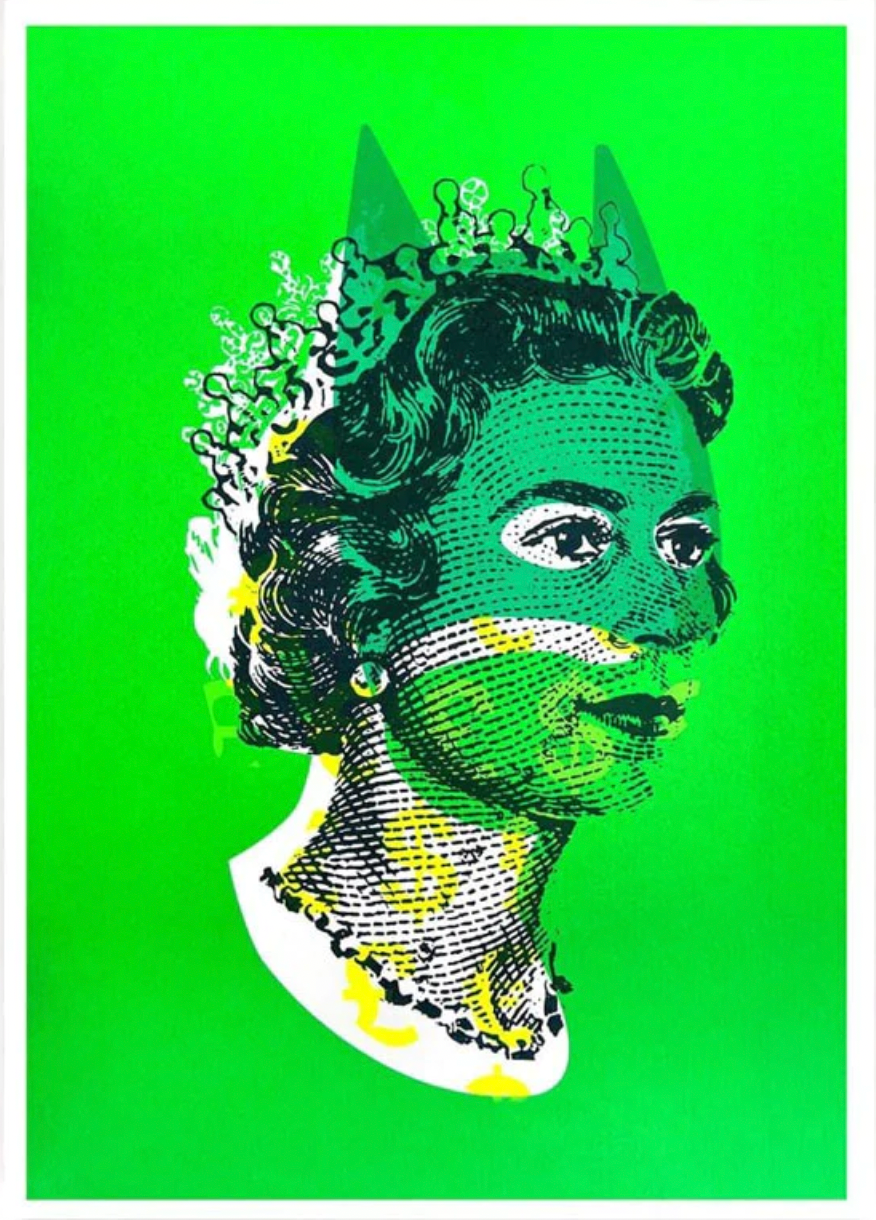 Rich Enough to be Batman - Lizzie - Green and Neon Yellow Currency by Heath Kane