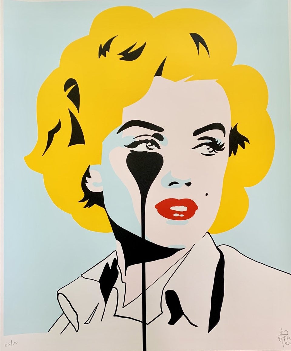Arthur Miller&#39;s Nightmare - Sky Blue (Hooked Custom Framing) Marilyn by Pure Evil