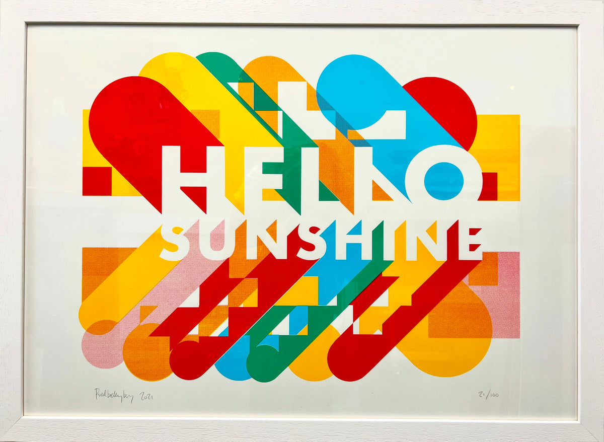 Hello Sunshine Framed- Large by Redbellyboy