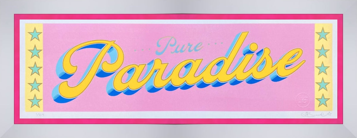 Pure Paradise - Pink (Custom Hooked Framing) by Eddy Bennett
