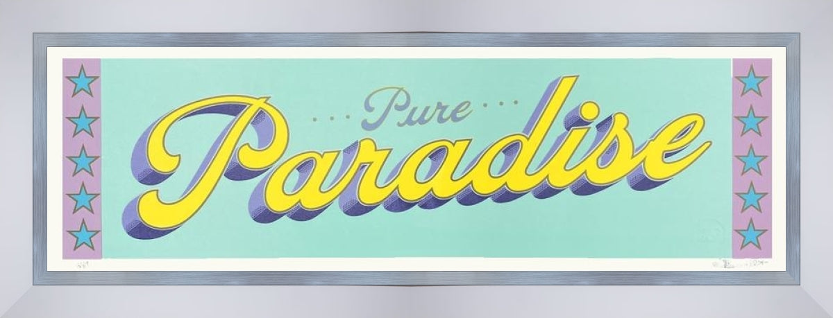 Pure Paradise -Aqua (Custom Hooked Framing) by Eddy Bennett