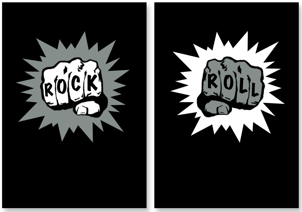 Rock and Roll Fists-Framed by Mister Edwards