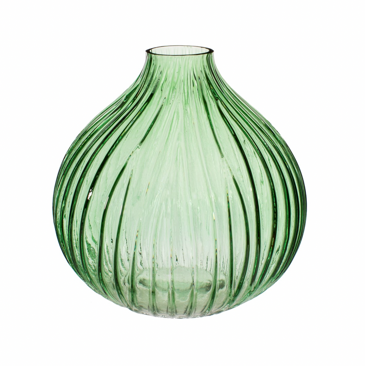 Round Fluted Glass Vase