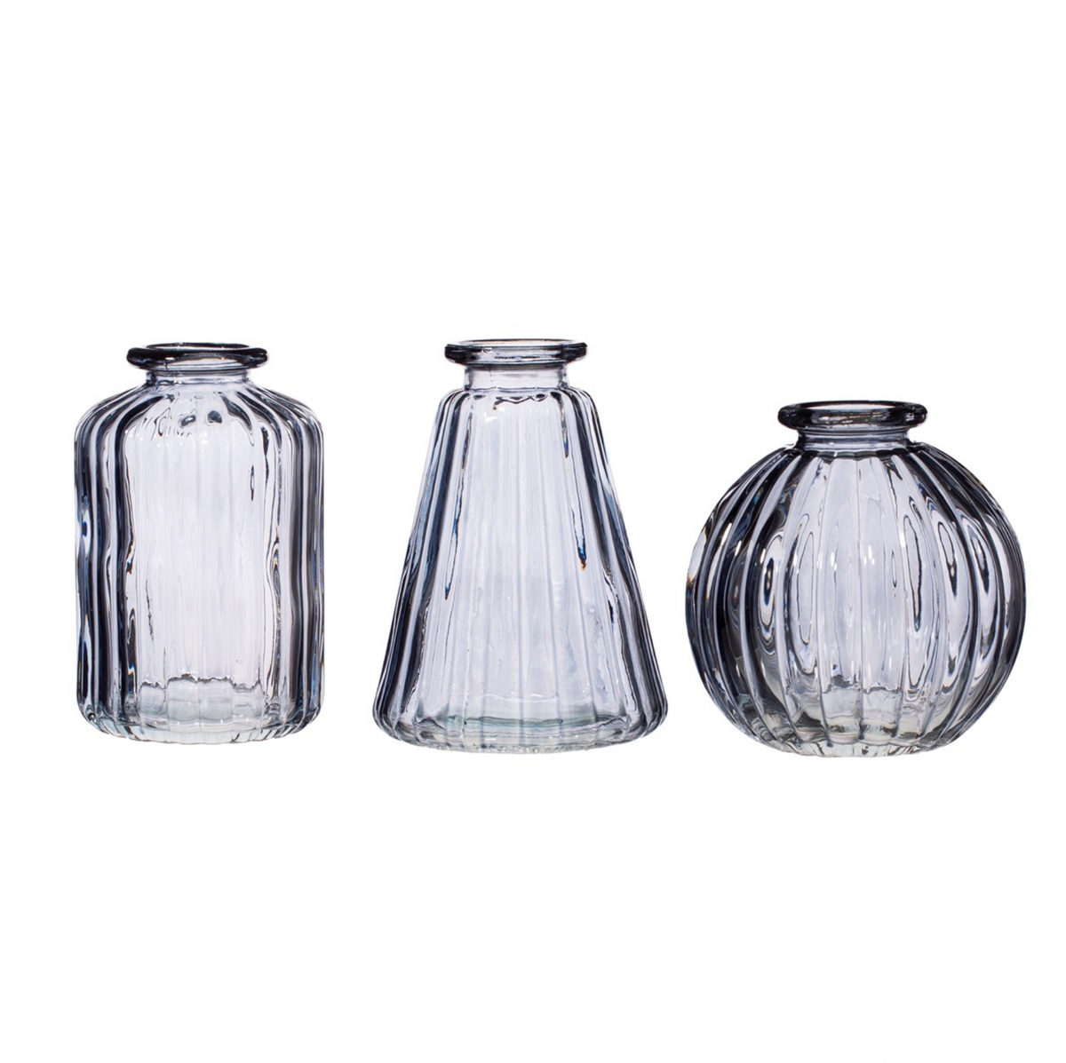 Glass Bud Vase Trio