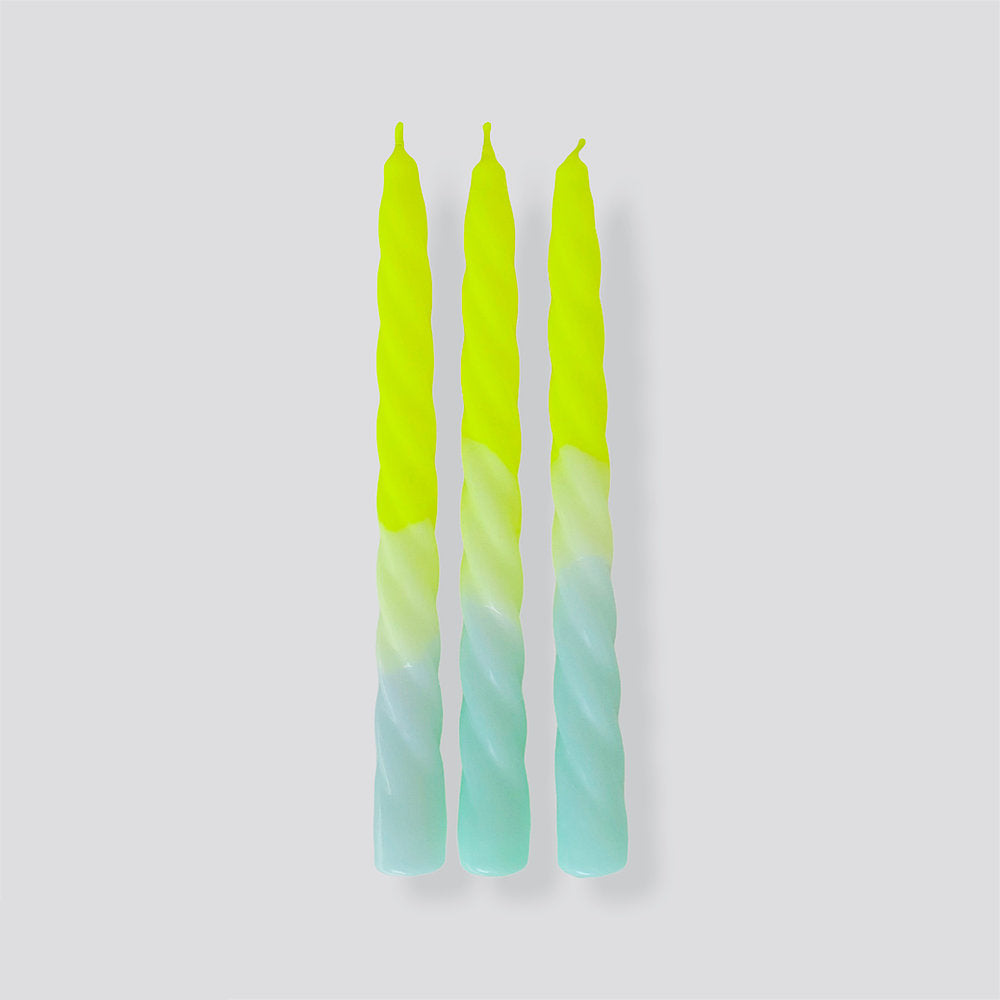 Twisted Neon Candles-Shades of Banana