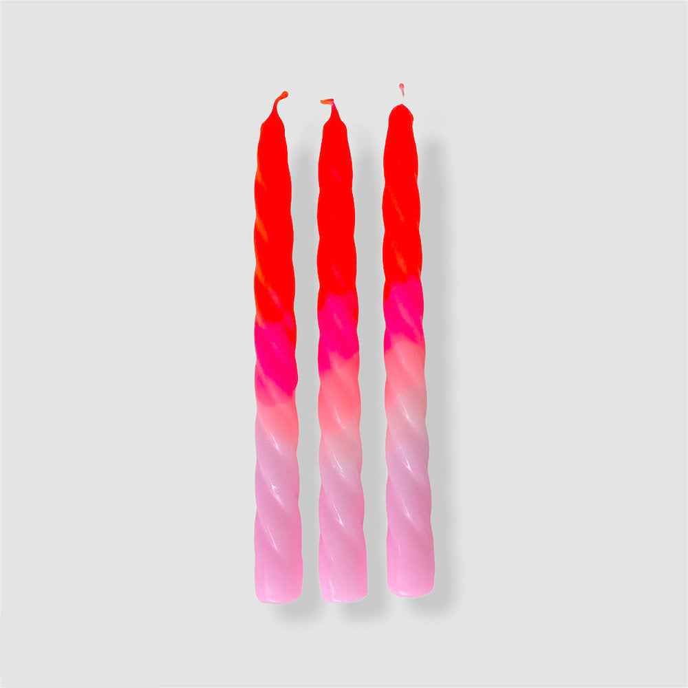 Twisted Neon Candles-Shades of Melon