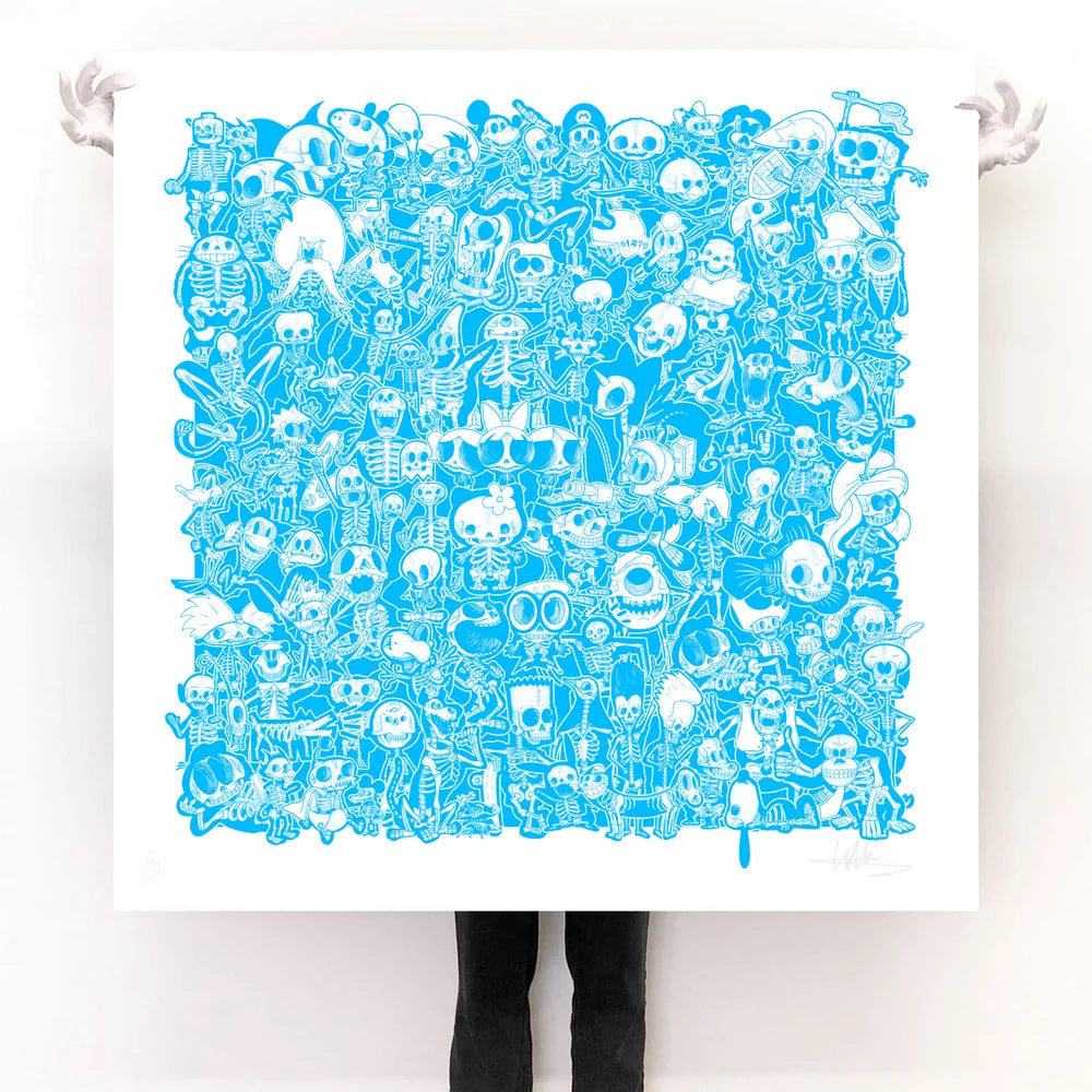 The Book Of Bare Bones Master Print - Blue by Will Blood