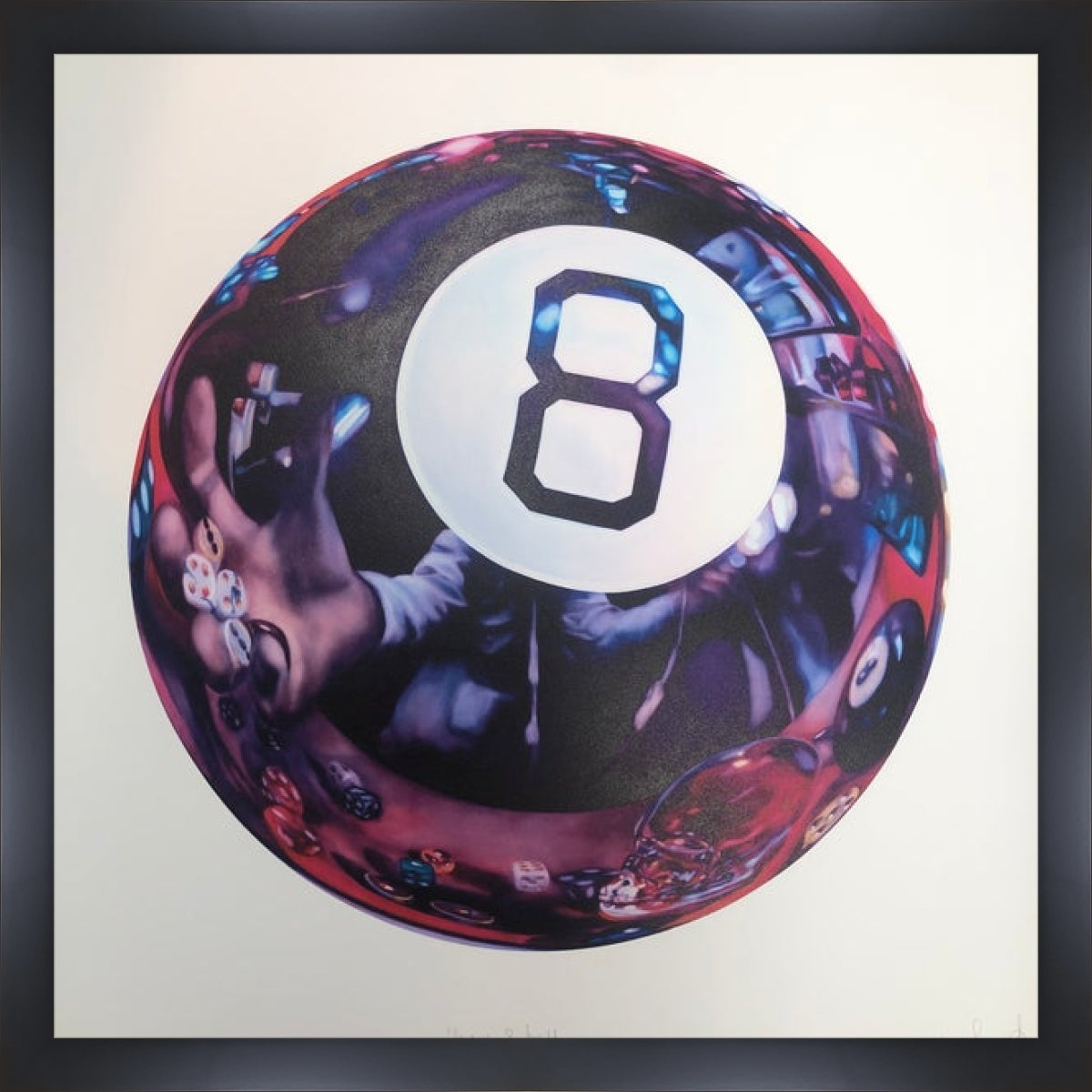 8 Ball-large (Hooked Custom Framing) by Kate Brinkworth