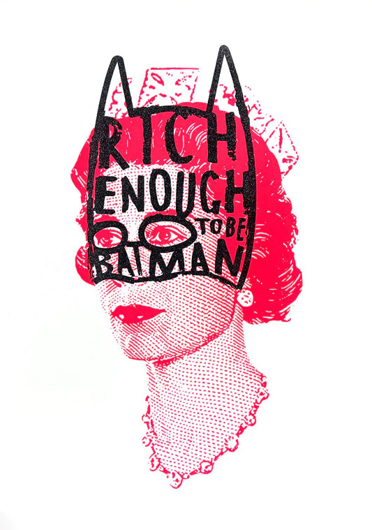 Rich Enough To Be Batman-Red with Glitter by Heath Kane