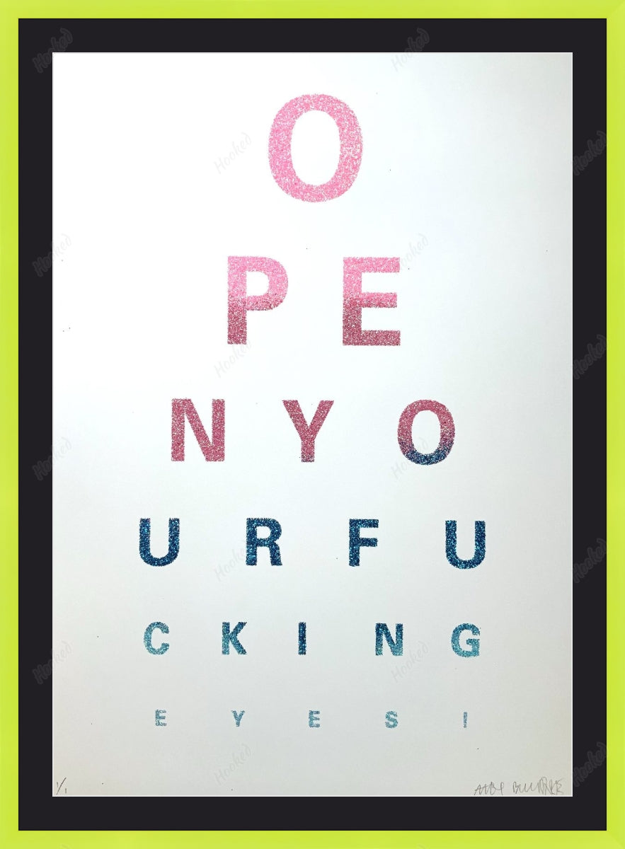 Eye Test (Glitter Edition)-blue and pink by Alex Bucklee / Paper