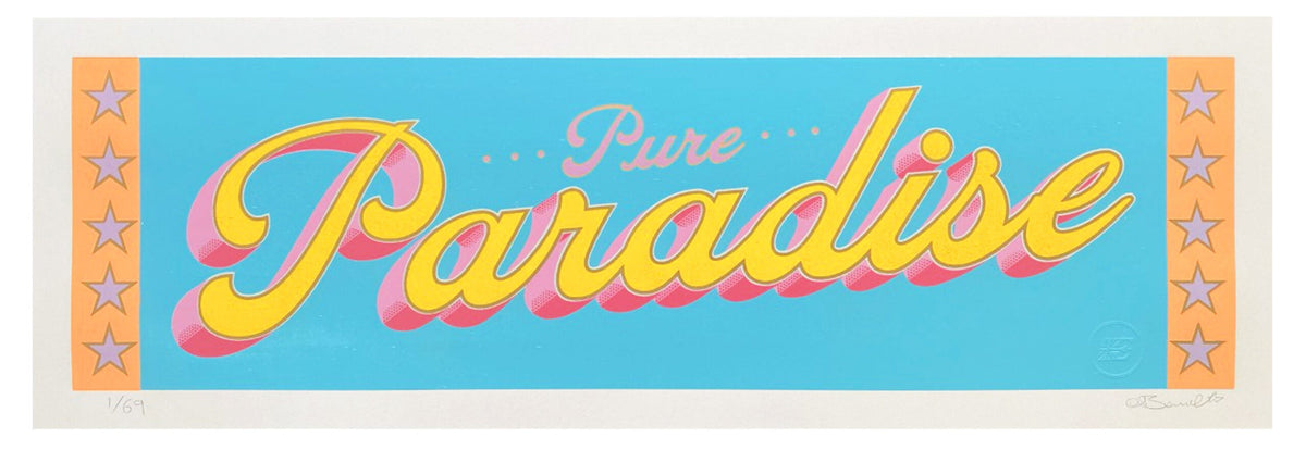 Pure Paradise - Blue (Hooked Custom Framing)by Eddy Bennett